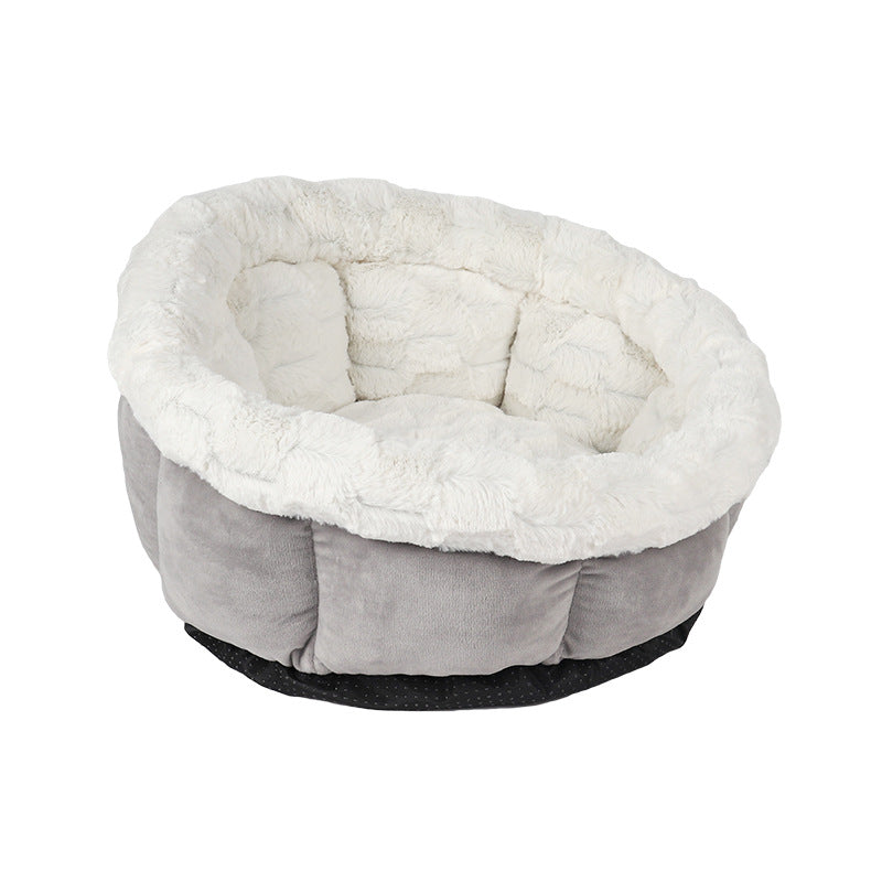 KFX-6180925 Cozy Petal Cat Mat for Cats and Dogs – Plush Suede and Brushed Plush Nest, 48x49x25cm