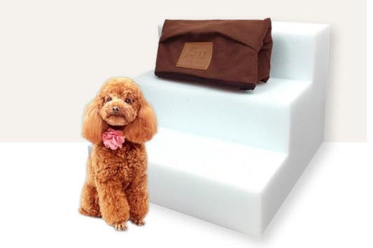 KFX-6181053 Pet Stair Ladder for Dogs - Soft and Compact Steps for Easy Access to Sofas and Beds, Ideal for Older or Small Pets