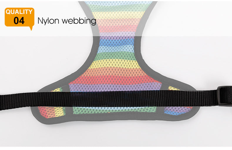KFX-6181949 Rainbow Striped Chest Strap - Sandwich Mesh, Sizes S, M, L