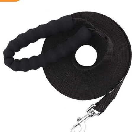 KFX-6182461 Adjustable Black Dog Leash with Extended Length for Enhanced Pet Control