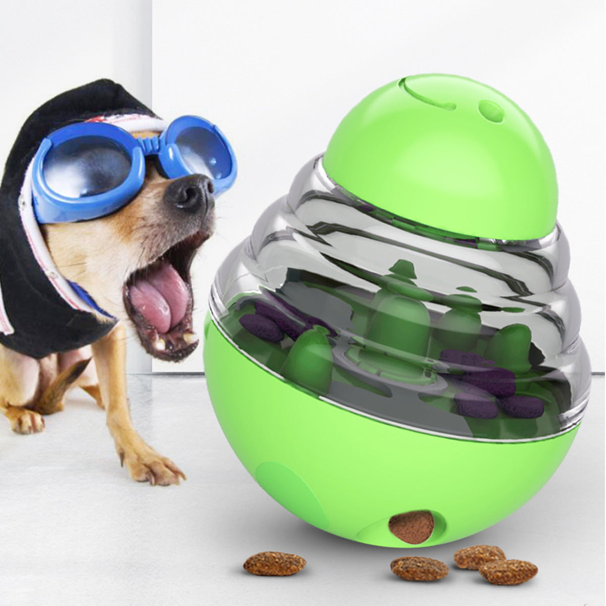 KFX-6186429 Balance Car Dog Toy with Leakage Food Feeder Tumbler in Various Colors