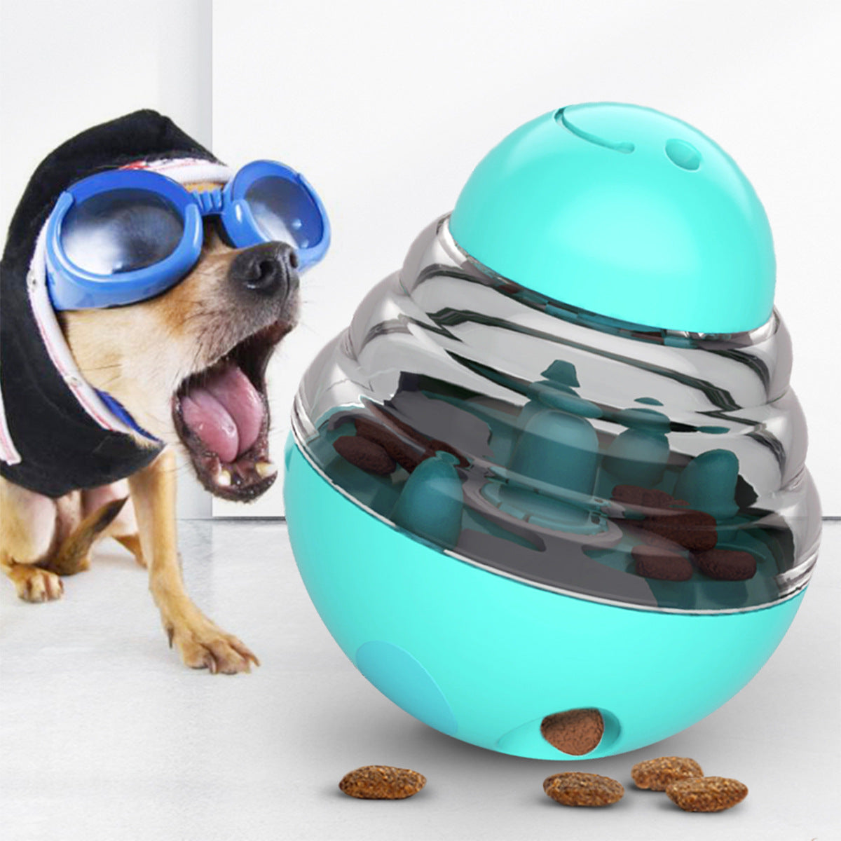 KFX-6186429 Balance Car Dog Toy with Leakage Food Feeder Tumbler in Various Colors