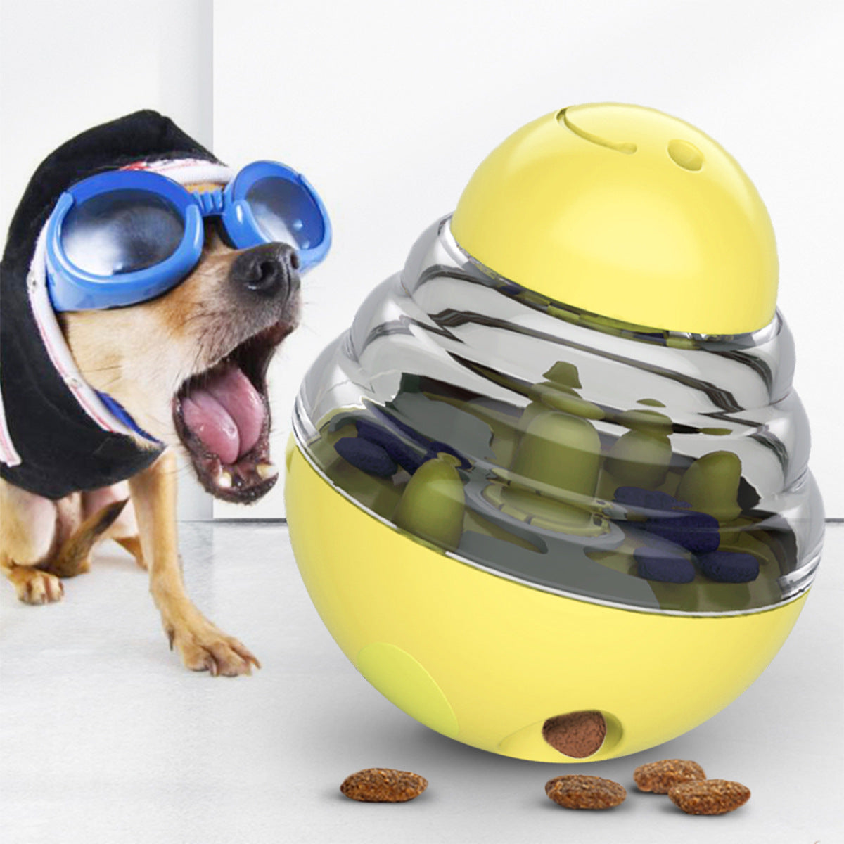 KFX-6186429 Balance Car Dog Toy with Leakage Food Feeder Tumbler in Various Colors