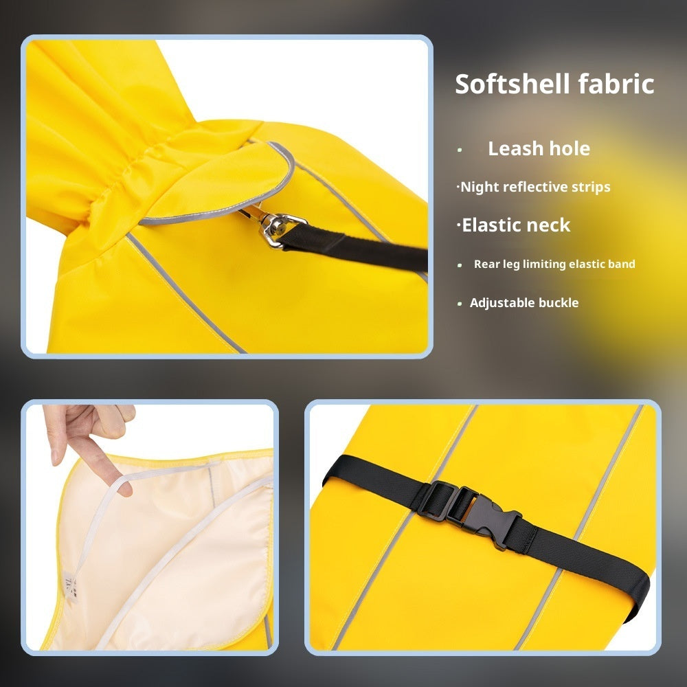 KFX-6187197 Waterproof Outdoor Pet Dog Raincoat in Yellow, Beige, Black - Sizes XL to 7XL