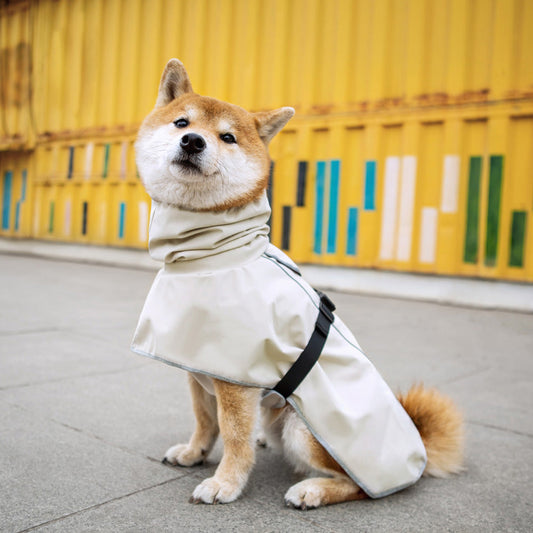 KFX-6187197 Waterproof Outdoor Pet Dog Raincoat in Yellow, Beige, Black - Sizes XL to 7XL