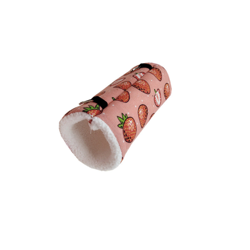 KFX-6187709 Super Soft Plush Tunnel Nest for Small Pets - Ideal for Hamsters, Mice, and Guinea Pigs