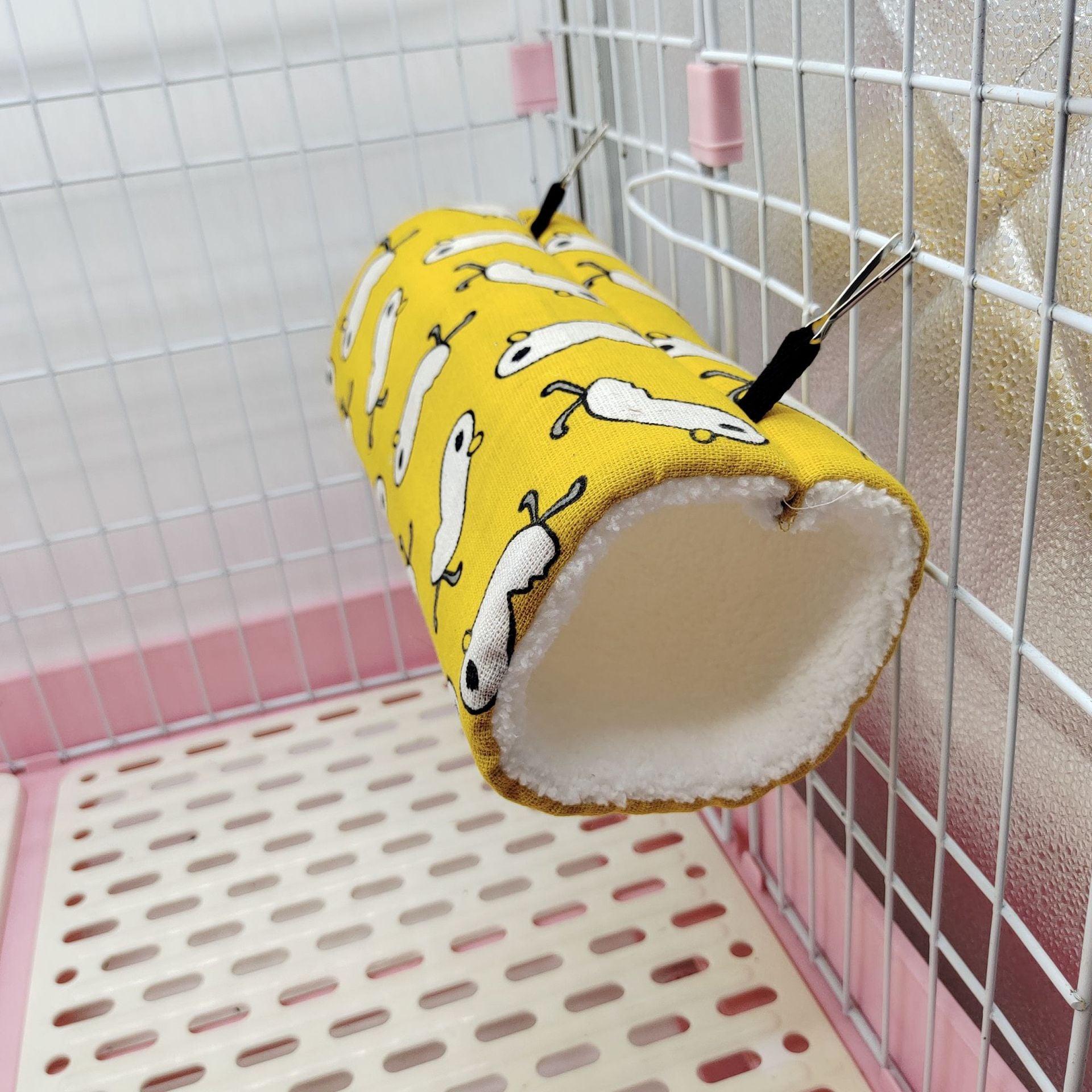 KFX-6187709 Super Soft Plush Tunnel Nest for Small Pets - Ideal for Hamsters, Mice, and Guinea Pigs