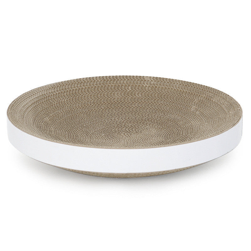 KFX-6188605 Corrugated Cat Litter Scratcher and Claw Grinder for All Cats - White, 40x40x10cm