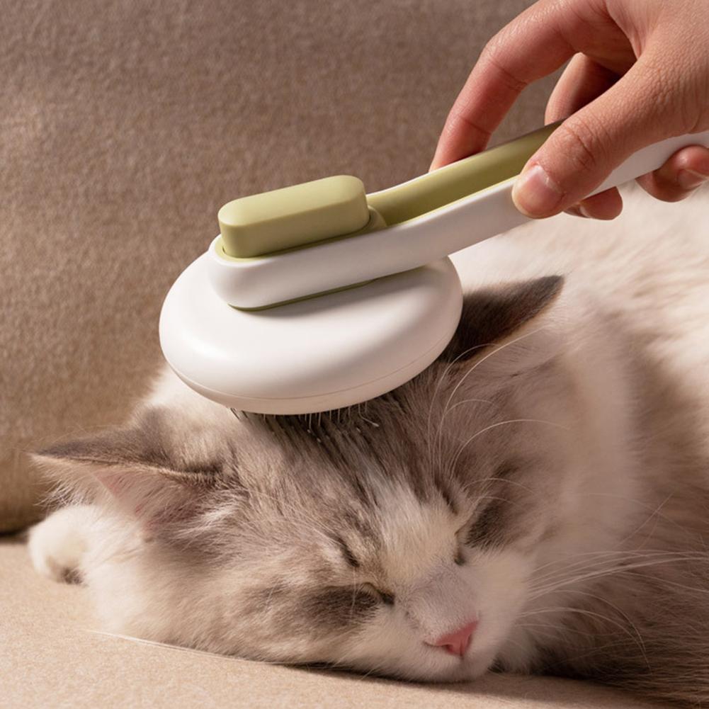 KFX-6189885 High-Density Pin Dog & Cat Grooming Comb with Automatic Hair Release and Comfortable Grip