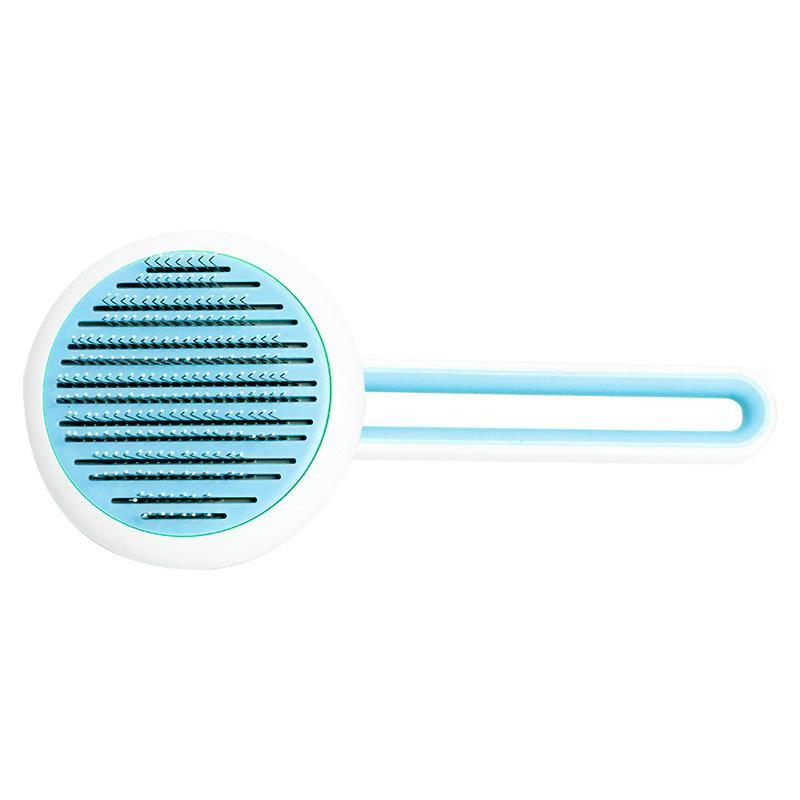 KFX-6189885 High-Density Pin Dog & Cat Grooming Comb with Automatic Hair Release and Comfortable Grip