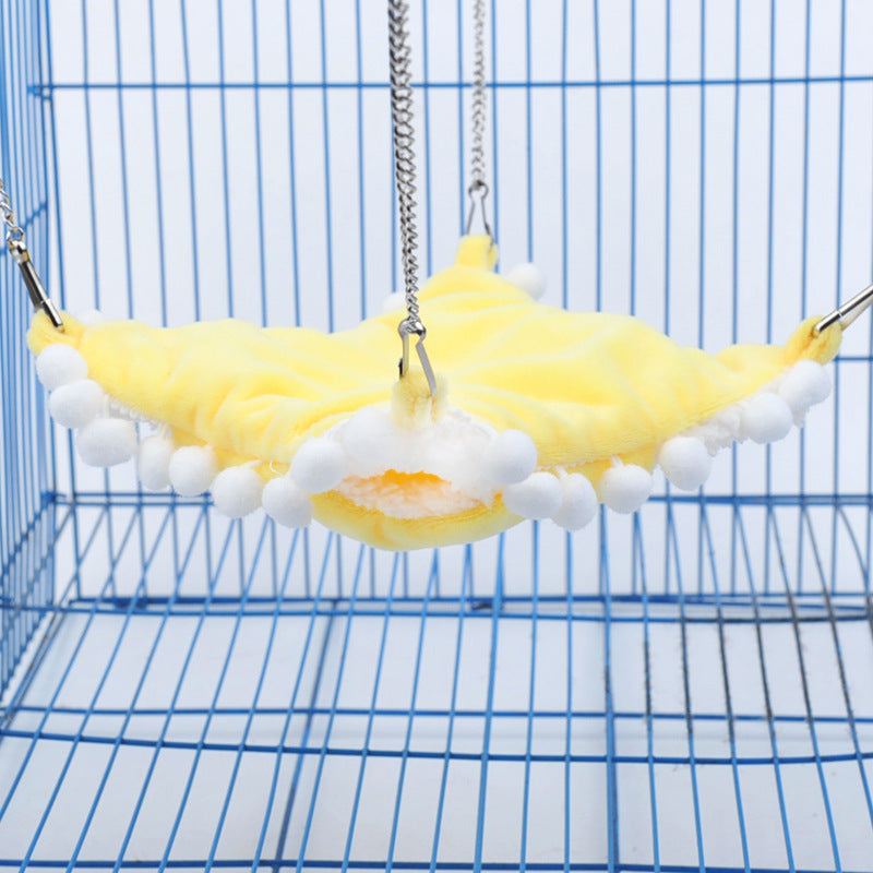 KFX-6190013 Hammock for Squirrels - Plush Hanging Sleeping Bag in Blue, Pink, or Yellow, Small & Large Sizes Available