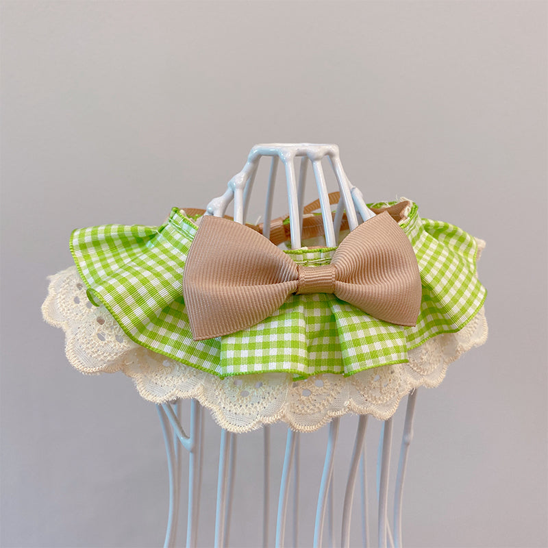 KFX-6190653 Light Green Polyester Pet Bib Bow Tie with Long Scarf Style for Cats and Dogs