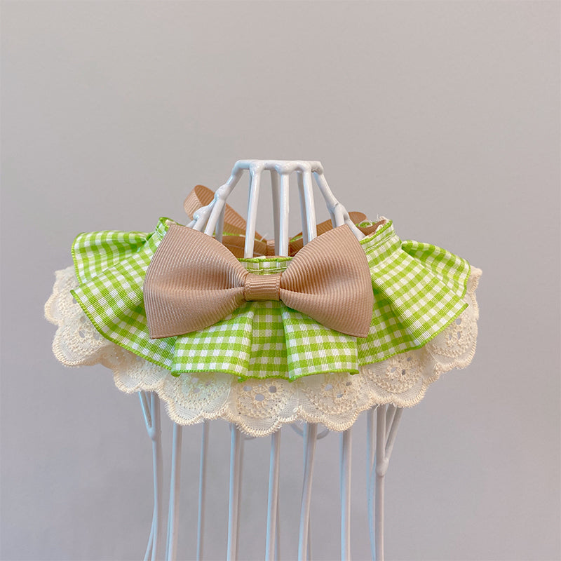 KFX-6190653 Light Green Polyester Pet Bib Bow Tie with Long Scarf Style for Cats and Dogs