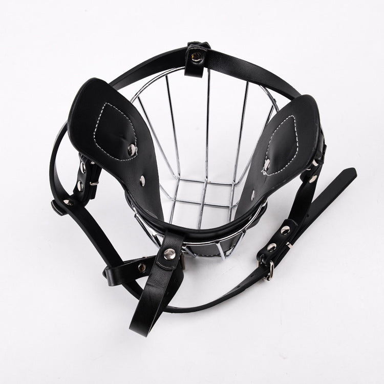 KFX-6191677 Leather Dog Bark Control Mouth Guard for Safety and Training