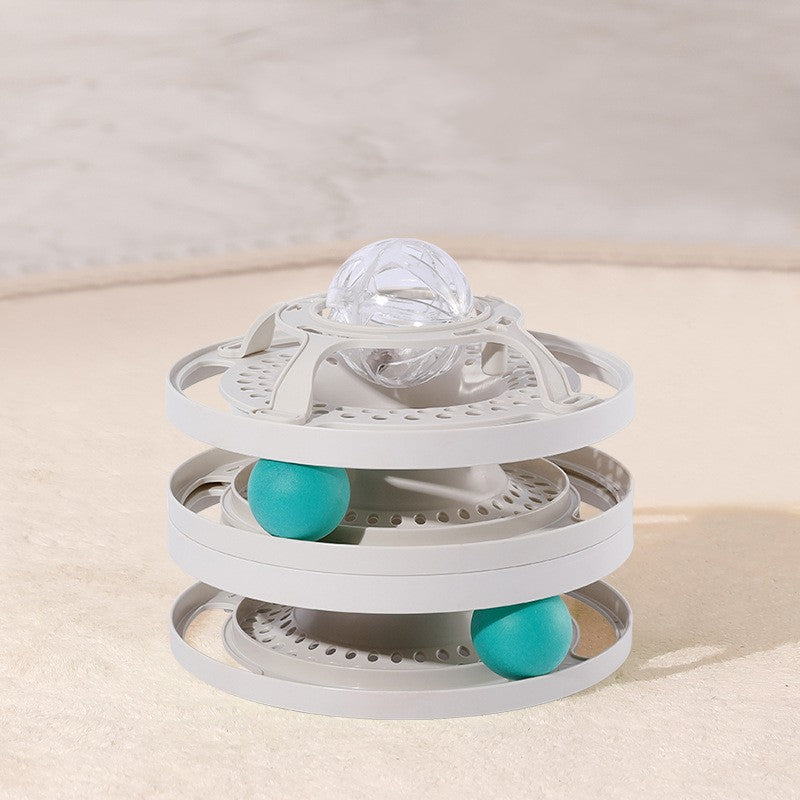 KFX-6193213 Interactive Turntable Cat Toy with Stimulation Balls for Exercise and Stress Relief