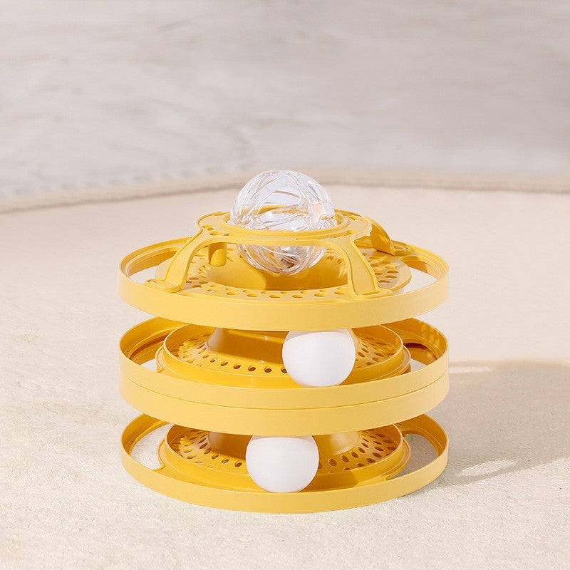 KFX-6193213 Interactive Turntable Cat Toy with Stimulation Balls for Exercise and Stress Relief