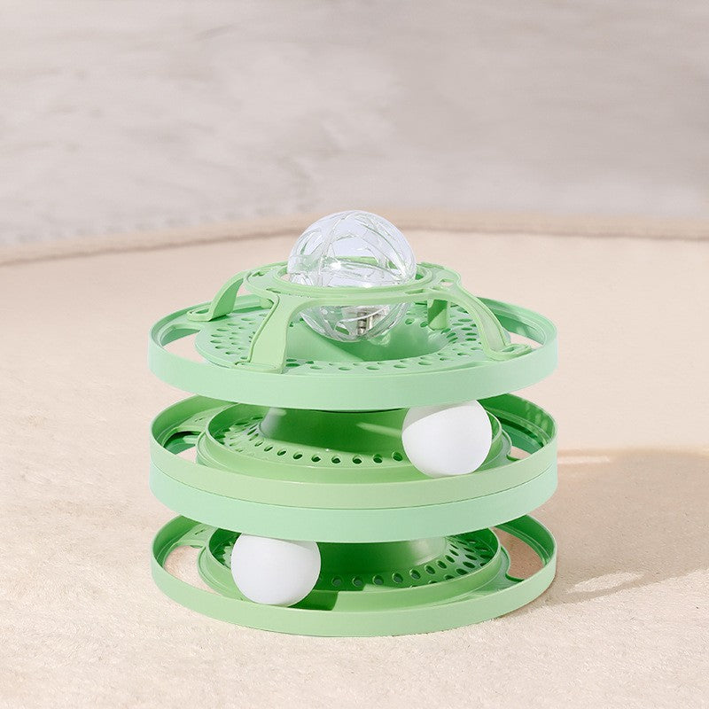 KFX-6193213 Interactive Turntable Cat Toy with Stimulation Balls for Exercise and Stress Relief