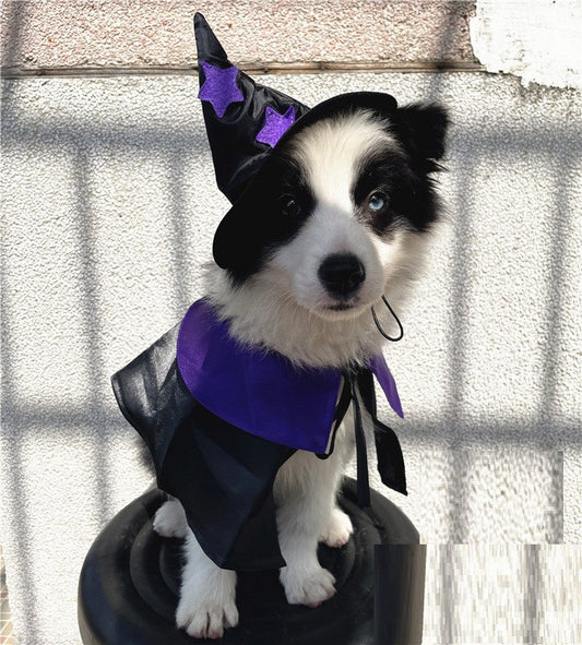 KFX-6193981 Halloween Cloak and Hat Set for Cats and Small to Medium Dogs
