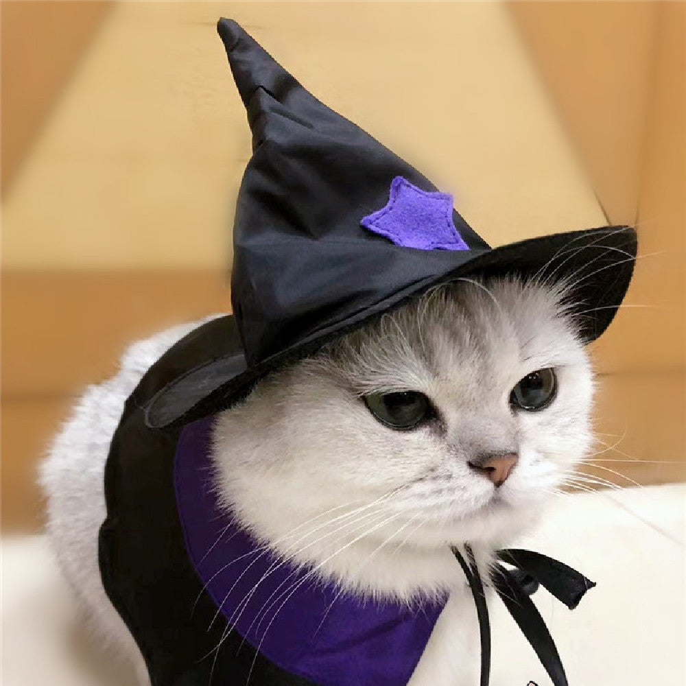 KFX-6193981 Halloween Cloak and Hat Set for Cats and Small to Medium Dogs