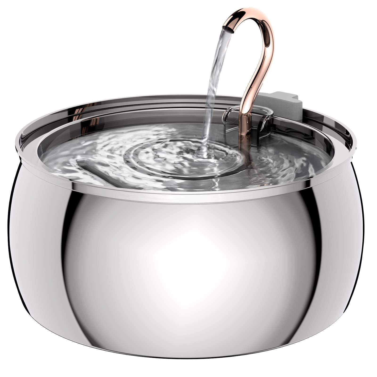 KFX-6194237 4L Stainless Steel Gooseneck Water Dispenser with Copper Tube for Cats and Dogs