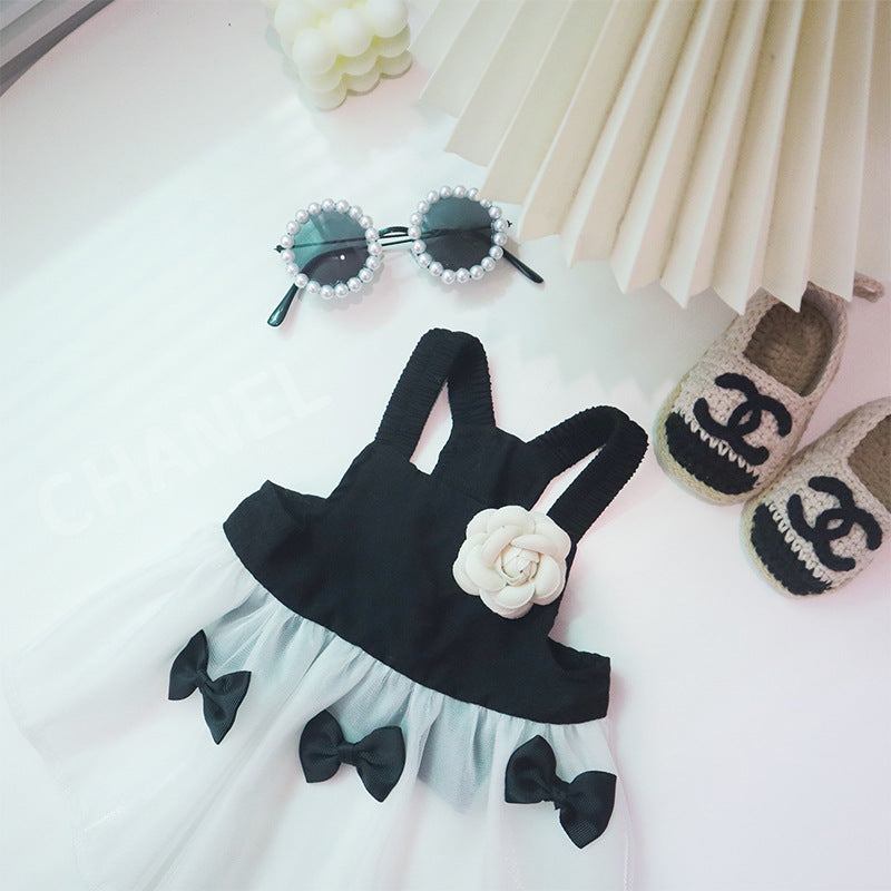 KFX-6196541 Summer Light Cotton and Linen Pet Skirt for Cats and Dogs, Tutu Style, Multiple Sizes Available