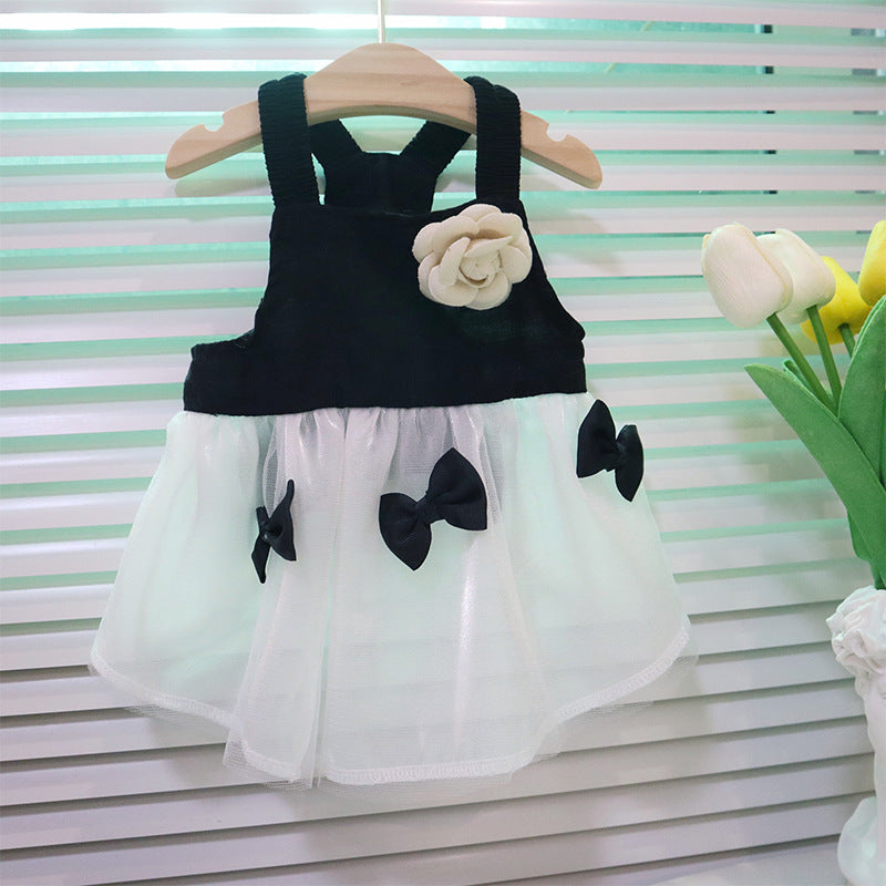 KFX-6196541 Summer Light Cotton and Linen Pet Skirt for Cats and Dogs, Tutu Style, Multiple Sizes Available