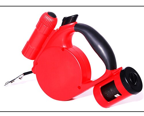 KFX-6197949 Retractable 4.5m Dog Leash with LED Light and Waste Bag Dispenser