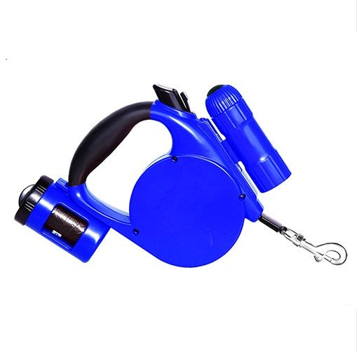 KFX-6197949 Retractable 4.5m Dog Leash with LED Light and Waste Bag Dispenser