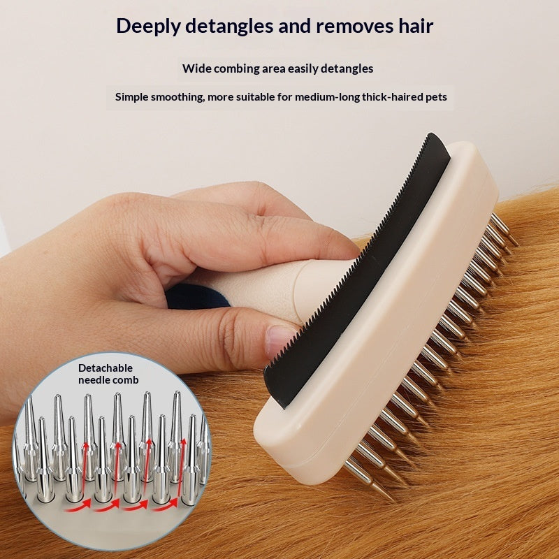 KFX-6199741 Multi-Functional Pet Grooming Brush for Dogs and Cats - Combines Detangling and Hair Removal