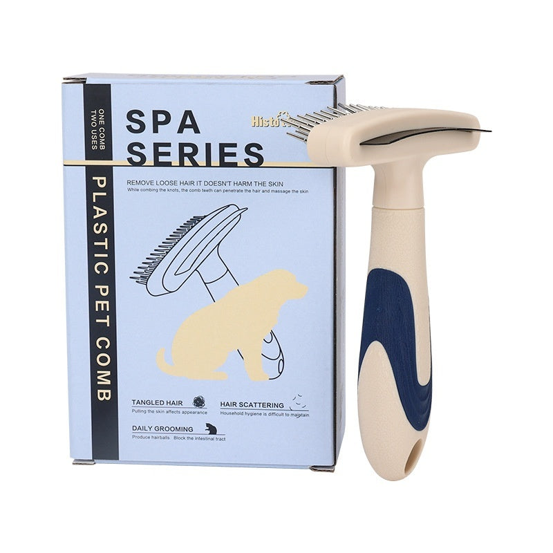 KFX-6199741 Multi-Functional Pet Grooming Brush for Dogs and Cats - Combines Detangling and Hair Removal