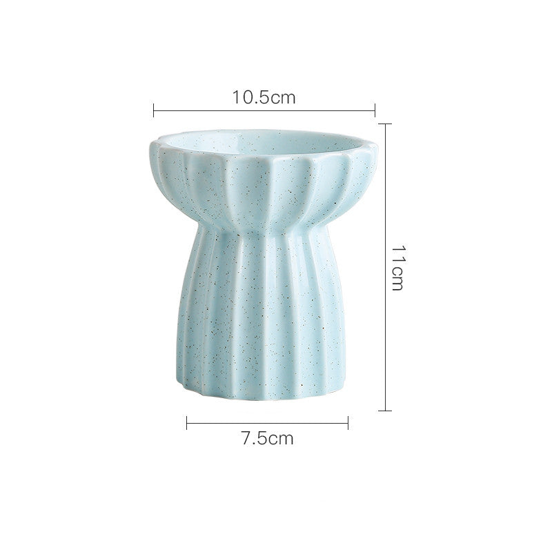 KFX-6200125 Tall Porcelain Cat Bowl - Elegant Design for Comfortable Feeding