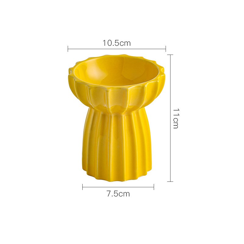 KFX-6200125 Tall Porcelain Cat Bowl - Elegant Design for Comfortable Feeding