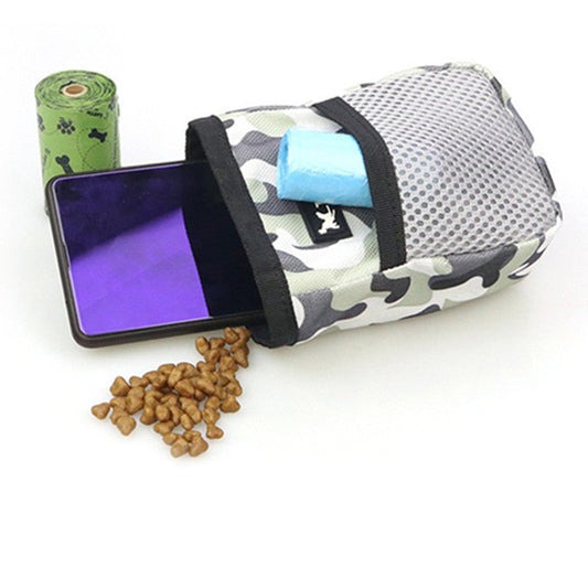 KFX-6200381 Portable Outdoor Dog Snack Pack - Soft Oxford Fabric, 9x4x13cm, Geometric Design