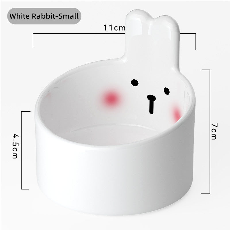 KFX-6201405 Ceramic Pet Bowl Set for Dogs and Cats - Neck Protection Design, Easy to Clean, Two Colors Available
