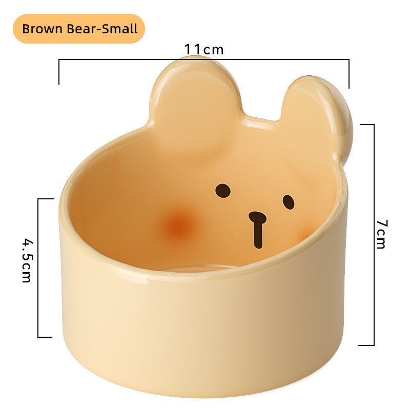 KFX-6201405 Ceramic Pet Bowl Set for Dogs and Cats - Neck Protection Design, Easy to Clean, Two Colors Available