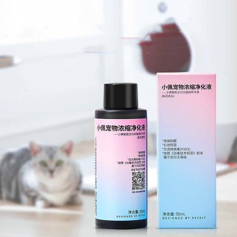 KFX-6201789 Purifying Liquid Deodorant for Smart Cat Toilet - Pear Blossom Scent, 4300ml, 4 Bottles