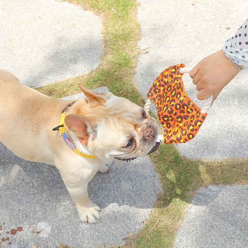 KFX-6204733 Leopard Pattern Cotton Rope Dog Toy - 19CM Diameter Bite Toy