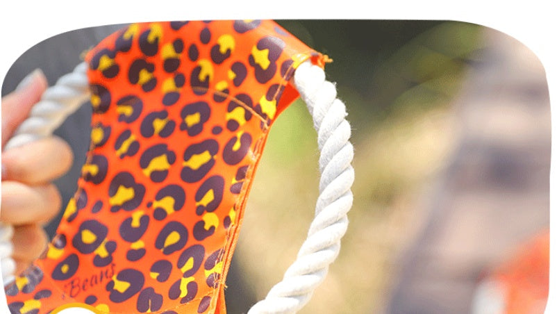 KFX-6204733 Leopard Pattern Cotton Rope Dog Toy - 19CM Diameter Bite Toy