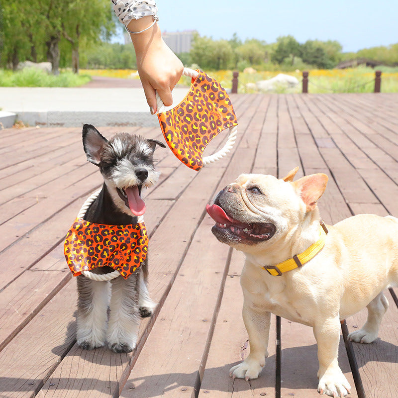 KFX-6204733 Leopard Pattern Cotton Rope Dog Toy - 19CM Diameter Bite Toy