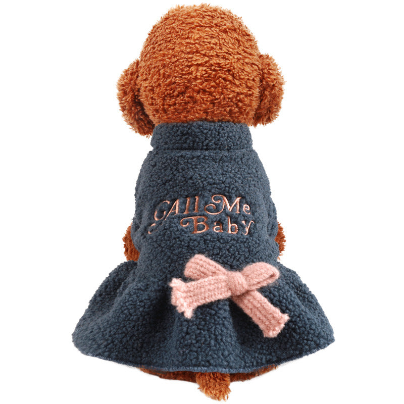 KFX-6210237 Cozy Baby Letter Skirt in Pink and Dark Blue for Pets