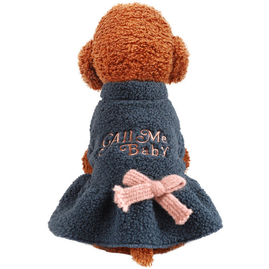 KFX-6210237 Cozy Baby Letter Skirt in Pink and Dark Blue for Pets