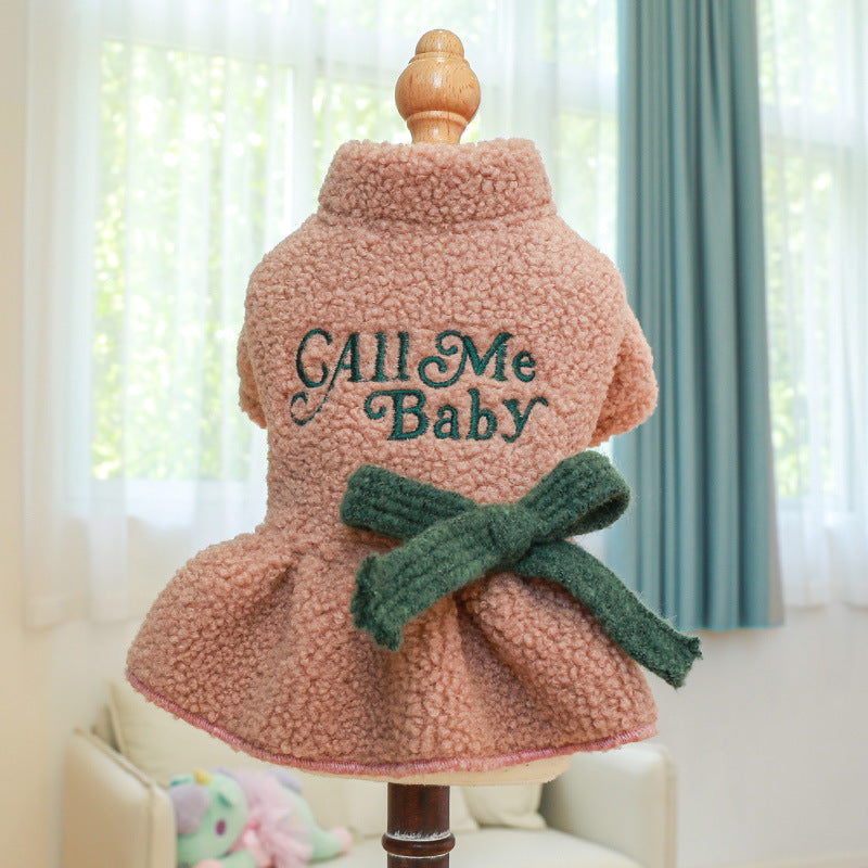 KFX-6210237 Cozy Baby Letter Skirt in Pink and Dark Blue for Pets