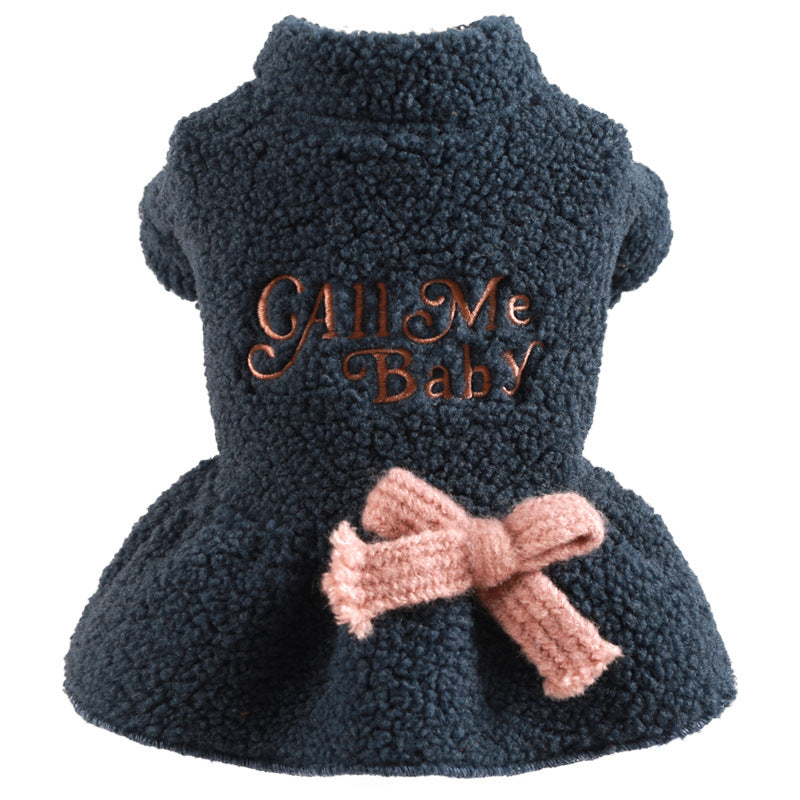 KFX-6210237 Cozy Baby Letter Skirt in Pink and Dark Blue for Pets