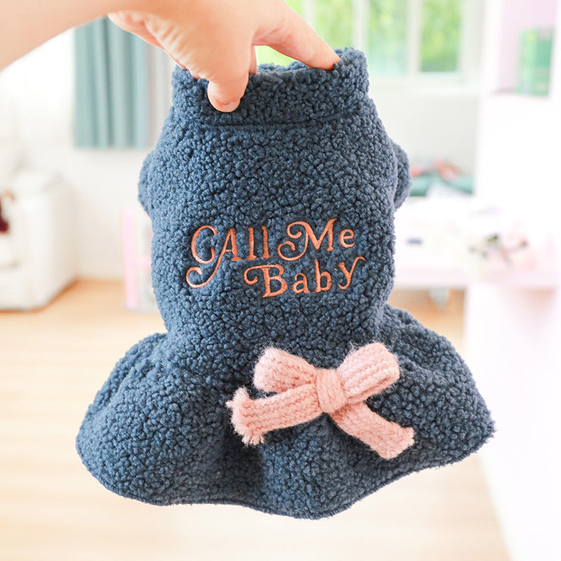 KFX-6210237 Cozy Baby Letter Skirt in Pink and Dark Blue for Pets