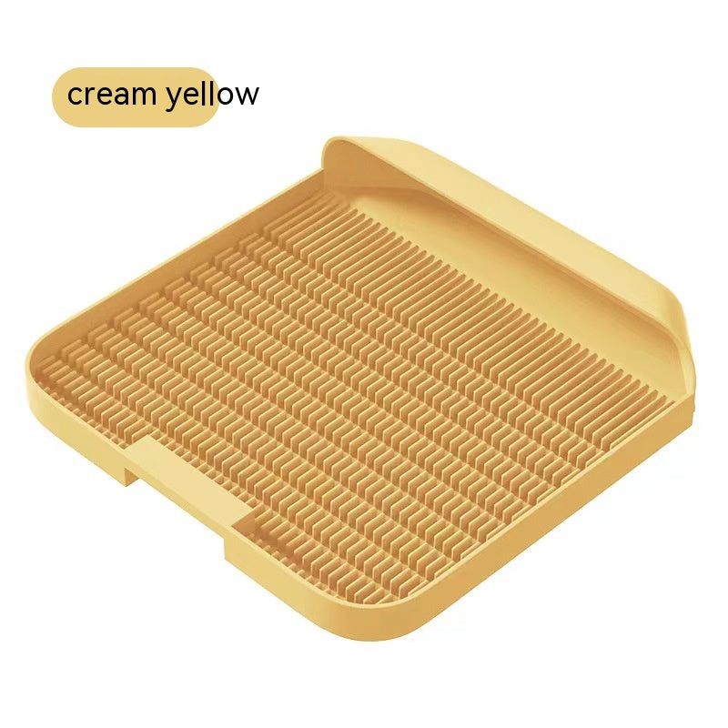 KFX-6211517 Bamboo Charcoal Cat Litter Pad Mat - Pet Supplies in Gray and Cream Yellow 37x37x8CM