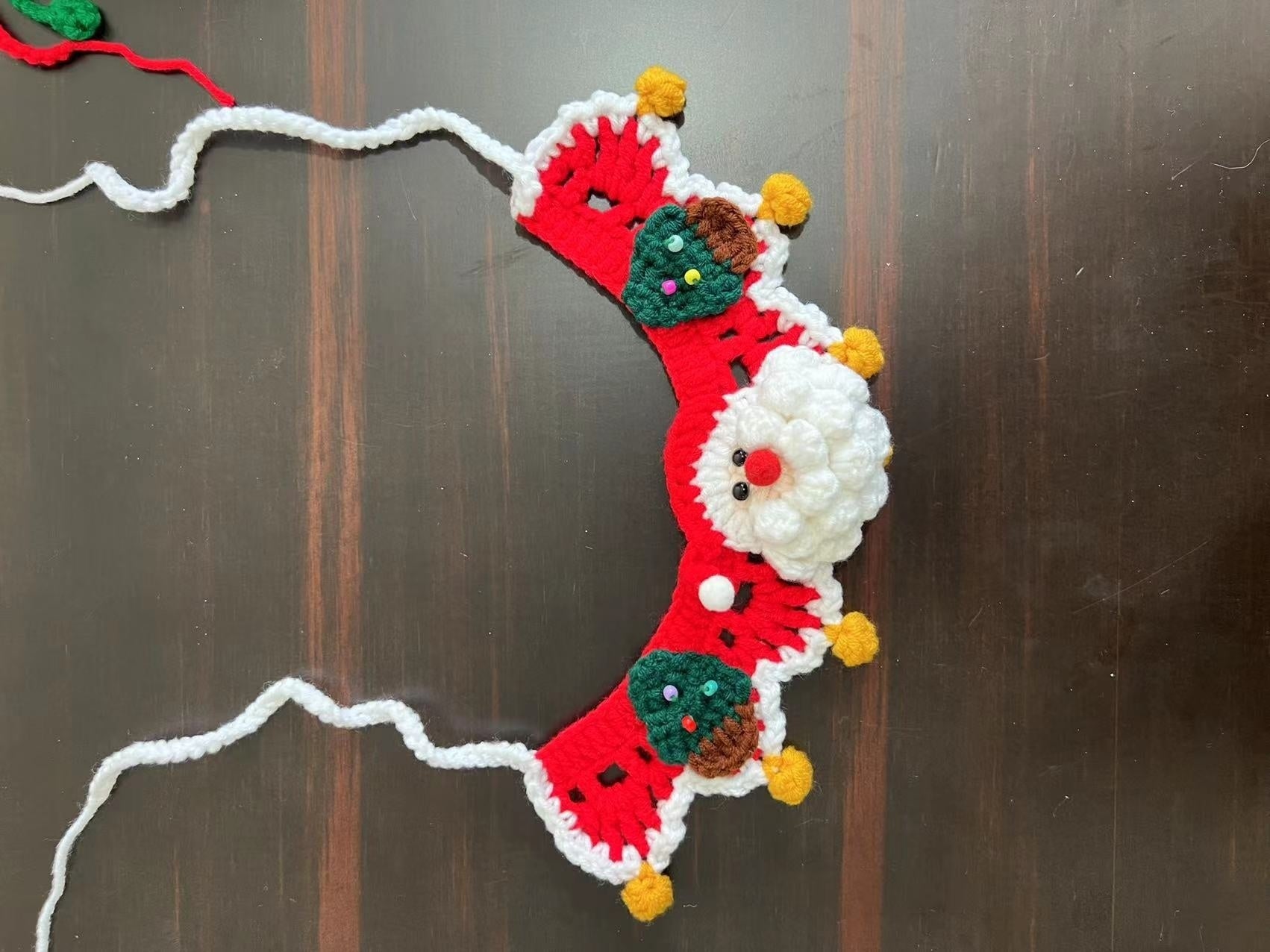KFX-6211645 Knitted Christmas Scarf for Pets - Striped Santa Claus, Elk Designs & Bow Ties