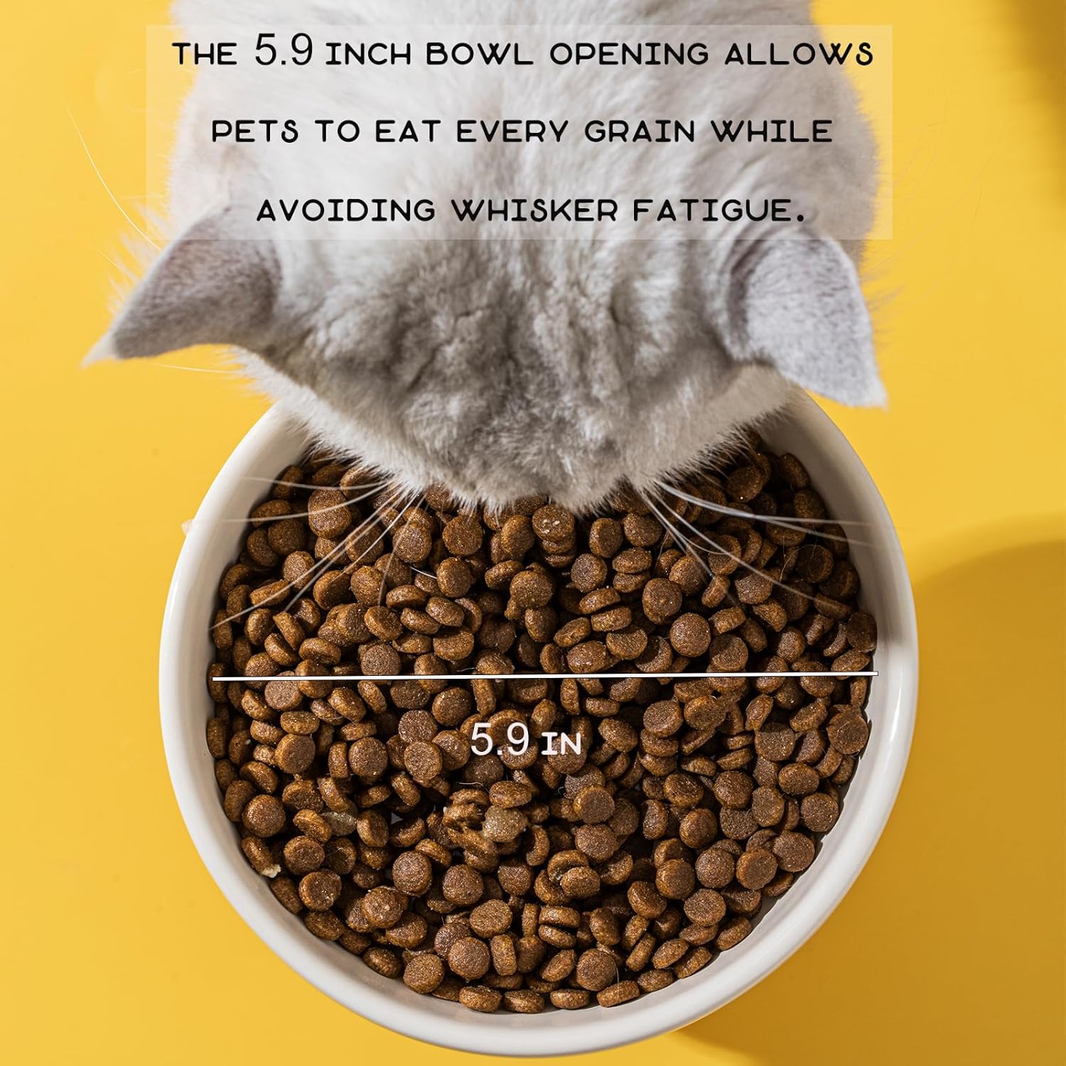 KFX-6212925 Elevated Ceramic Cat Bowls with Cute Animal Designs for Comfortable Feeding and Easy Cleaning