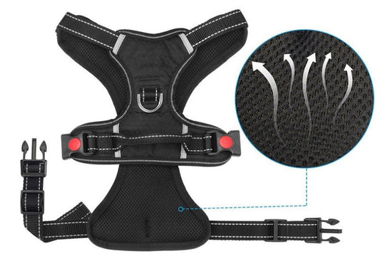 KFX-6213821 Explosion-Proof Medium and Large Dog Harness with Soft Nylon and Mesh Fabric