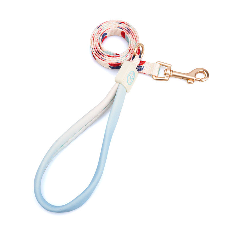 KFX-6214717 Y-Shaped Nylon Chest Strap Leash for Small Dogs - Adjustable Fit with Zinc Alloy Hook