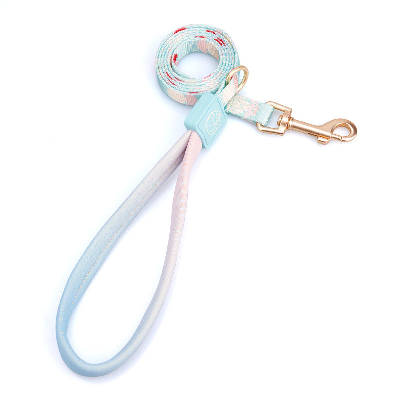 KFX-6214717 Y-Shaped Nylon Chest Strap Leash for Small Dogs - Adjustable Fit with Zinc Alloy Hook